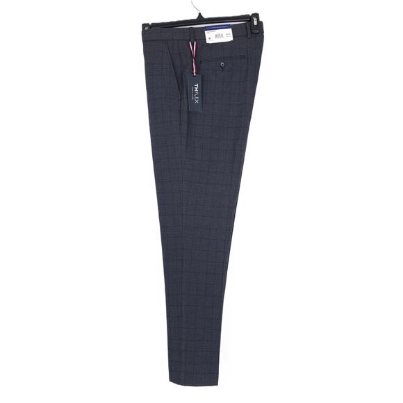 Tommy Hilfiger Men's Modern-Fit Stretch Dress Pants Grey Blue Plaid 38x32 NWT - Picture 4 of 6
